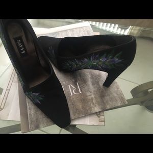 BLACK AND LAVENDER SHOES